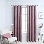 Verdunkelungsvorh&auml;nge Mit &Ouml;sen 2 Stk. Samt Antik-rosa 140x225cm Vidaxl