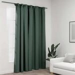 Vidaxl Linen-look Blackout Curtain With Hooks Green 290x245 Cm