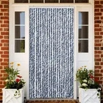 Vidaxl - Insektenschutz-vorhang Blau, Wei&szlig; Und Silbern 90x220cm Chenille
