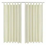 Vorh&auml;nge Gardinen Aus Satin 2-teilig 140 X 245 Cm Creme Vidaxl