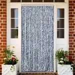 Vidaxl - Insektenschutz-vorhang Blau Wei&szlig; Silbern 100x220cm Chenille