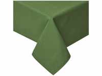 HOMESCAPES Unifarbene Tischdecke aus Baumwolle, dunkelgrün, 178x305cm -...