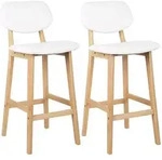 Barhocker 2er Set Barst&uuml;hle Gut Gepolsterte Sitzfl&auml;che Und R&uuml;cklehne Aus