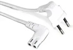 Euro-netzkabel, Wei&szlig;, 2 M - Goobay