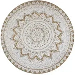 Teppich Jute Geflochten Bedruckt 90 Cm Rund Vidaxl