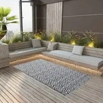 Outdoor-teppich Arakil Wei&szlig; Und Schwarz 120x180 Cm Pp Vidaxl