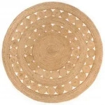 Teppich Geflochten Jute 180 Cm Rund - Vidaxl