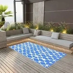 Outdoor-teppich Arakil Wei&szlig; Und Blau 160x230 Cm Pp Vidaxl