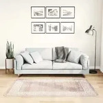 Teppich Waschbar 80x150 Cm Beige Rutschfest Vidaxl