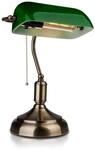 Vintage Led Metall Tischlampe Mit E27 Fassung 90&deg; Schwenkbarer Glasdiffusor Gr&uuml;n