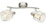 Deckenstrahler Kris 2-flammig Mit Glaskristallen Silber Matt, Breite 28cm