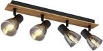 Spot - Claude - Braun - Holz Rauchglas - Buntglaslampe - - Globo