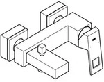 Grohe Einhand-wannenbatterie Eurocube 23140, Wandmontage, Eigensicher, Hard Graphite