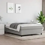 Boxspringbett Mit Matratze Hellgrau 140x200 Cm Stoff Vidaxl