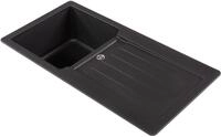 K&uuml;chensp&uuml;le Einbausp&uuml;le Granit Sp&uuml;lbecken Sp&uuml;le 86 X 43 Schwarz Respekta Atlanta