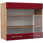 Vicco - K&uuml;chenglasschrank Fame-line, Bordeaux Hochglanz, 80 Cm