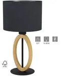 Eglo - Tischleuchte Basildon 1 Schwarz-braun 42,5 X 23 Cm E27, Max. 40 W Lampen