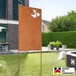 Sichtschutz Aus Qualit&auml;tsstahl Butterfly - Rostoptik - Made In Germany Sichtschutz