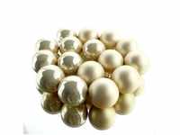 Christbaum-Mini-Kugeln Pearl beige Ø 3,5 cm aus Glas - 16er Set