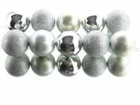 .kaemingk - Bruchfeste Weihnachtskugeln Silberfarben ø 6 cm aus Kunststoff -...