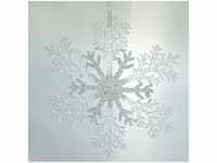 Weihnachtsdeko Schneeflocke Transparent & Silberfarben ø 21 cm - Kunststoff