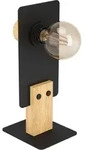 Tischlampe Bramerton, Ausgefallene Nachttischlampe, Tischleuchte Aus Holz Und Metall