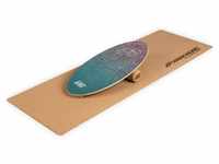 Boarderking - Indoorboard Allrounder Balance Board + Matte + Rolle Holz / Kork...