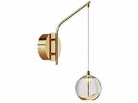 LED-Wandlampe Hayley m. hängender Kugel, gold - klar, gold