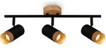 Spotlight, Black, With Wood, Excl. 3xgu10/max.9w