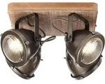 Brilliant - Lampe Carmen Wood Spotplatte 4flg Burned Steel/holz 4x Par51, Gu10, 5w,