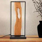 Brilliant Chaumont Led Tischleuchte 50cm Schwarz/holz, Aluminium/metall/holz, 1x Led