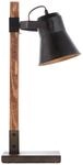 Lampe Plow Tischleuchte Schwarz Stahl/holz 1x A60, E27, 10w, Geeignet F&uuml;r