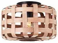 Lampe Woodline Deckenleuchte Bambus 36cm Metall/Textil braun 1x A60, E27, 60 w -