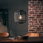 Woodrow Pendelleuchte 1flg 21cm Holz Dunkel/schwarz Innenleuchten,pendelleuchten 1x