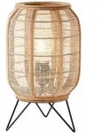 Brilliant - Lampe, Tanah Tischleuchte Schwarz/natur, 1x A60, E27, 42w, Mit