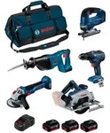 Bosch - Kit 0615990n39 (gsr 18v-55 + Gws 18v-10 + Gks 18v-57-2 + Gsa 18v-li + Gst