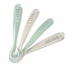 Set Of 4 1st Age Silicone Spoons Velvet Grey/sage Green
