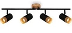 Spotlight, Black, With Wood, Excl. 4xgu10/max.9w