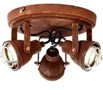 Lampe Bente Spotrondell 3flg Rostfarbend 3x Par51, Gu10, 4w, Geeignet F&uuml;r