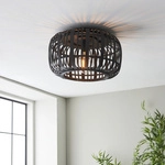 Brilliant - Woodrow Deckenleuchte 40cm Holz Dunkel/schwarz