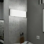 Led Wand Spot Lampe Leuchte Aluminium Opal Wei&szlig; Schalter Schlaf Zimmer Flur