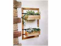 Wandpflanzer Industrial aus Holz mit 2 Blumenkästen, für Balkon, Terrasse,...