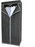 Stoff Kleiderschrank Dunkelgrau 160 Cm - Stoffschrank Faltschrank Garderoben Schrank