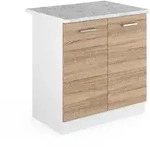 Vicco - Sp&uuml;lenunterschrank R-line, Sonoma, 80 Cm , Ap Marmor
