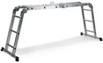 Mehrzweckleiter Solid W3 Aluminium Mit Stahlplattform Silber Hjh Office