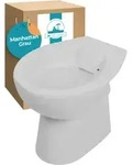 Calmwaters Stand Wc Sp&uuml;lrandlos In Manhattan-grau, Tiefsp&uuml;ler Abgang Waagerecht,