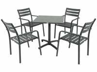 Balkon-Set Treviso Aluminium 4-Sitzer 5-teilig anthrazit Tisch eckig Sitzgruppe