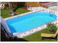 Stahlwand Swimming Pool Set Styria oval sandfarbene Poolfolie 625 x 360 x 150...