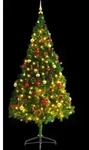 Vidaxl - K&uuml;nstlicher Weihnachtsbaum Mit Beleuchtung & Kugeln Gr&uuml;n 210 Cm