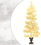 Vidaxl Swirl Pre-lit Christmas Tree With Pot White 120 Cm Pvc